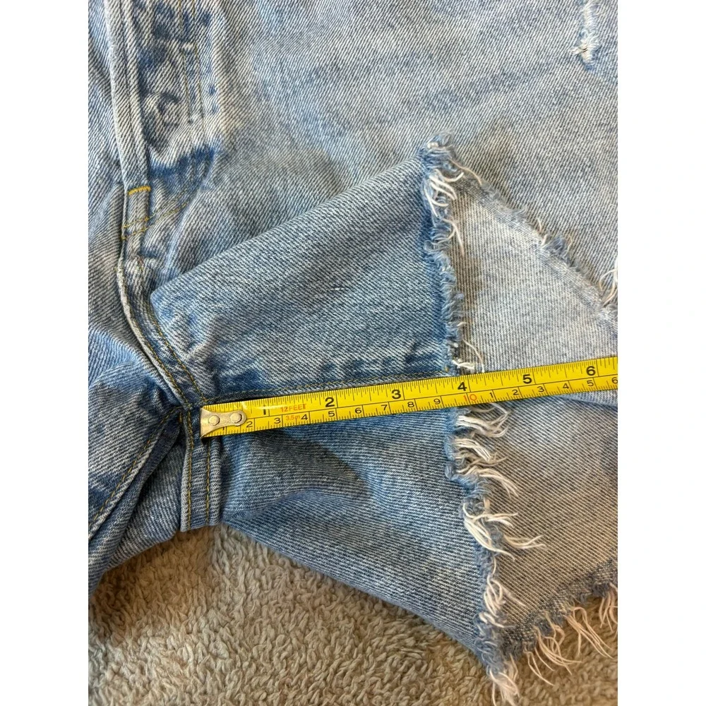 AGOLDE Parker Long Shorts Women 30/34 Swapmeet High Rise Distressed Denim Summer